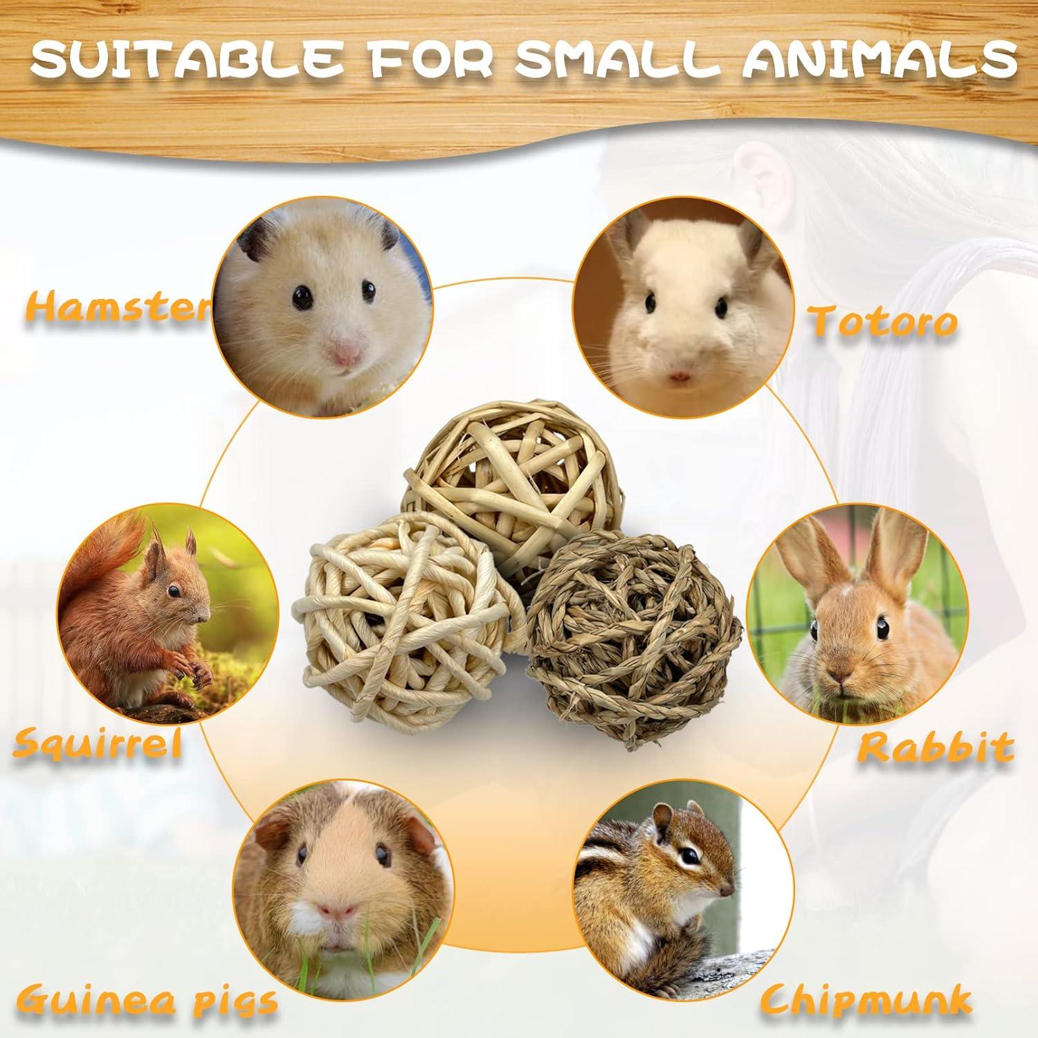 Juguete de Masticar para Conejos Tfwadmx 6 Piezas Natural