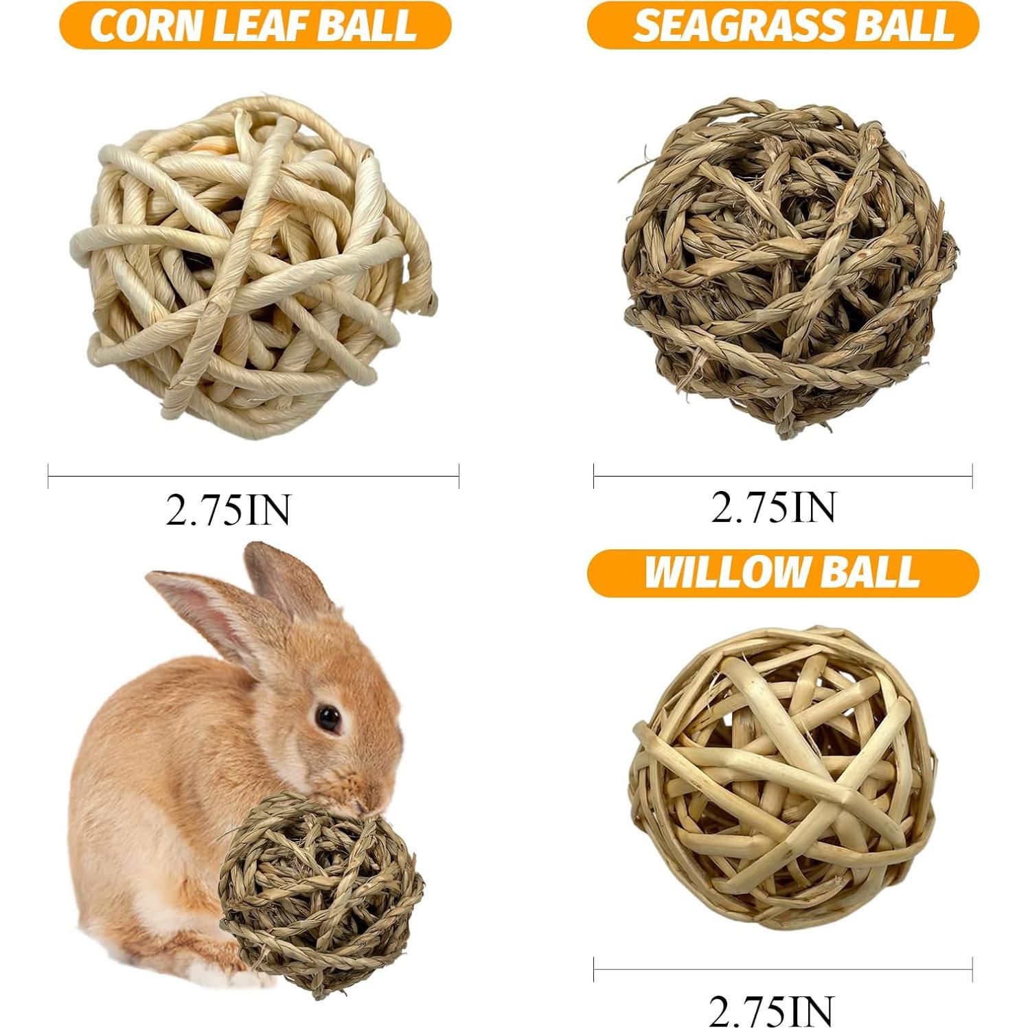 Juguete de Masticar para Conejos Tfwadmx 6 Piezas Natural