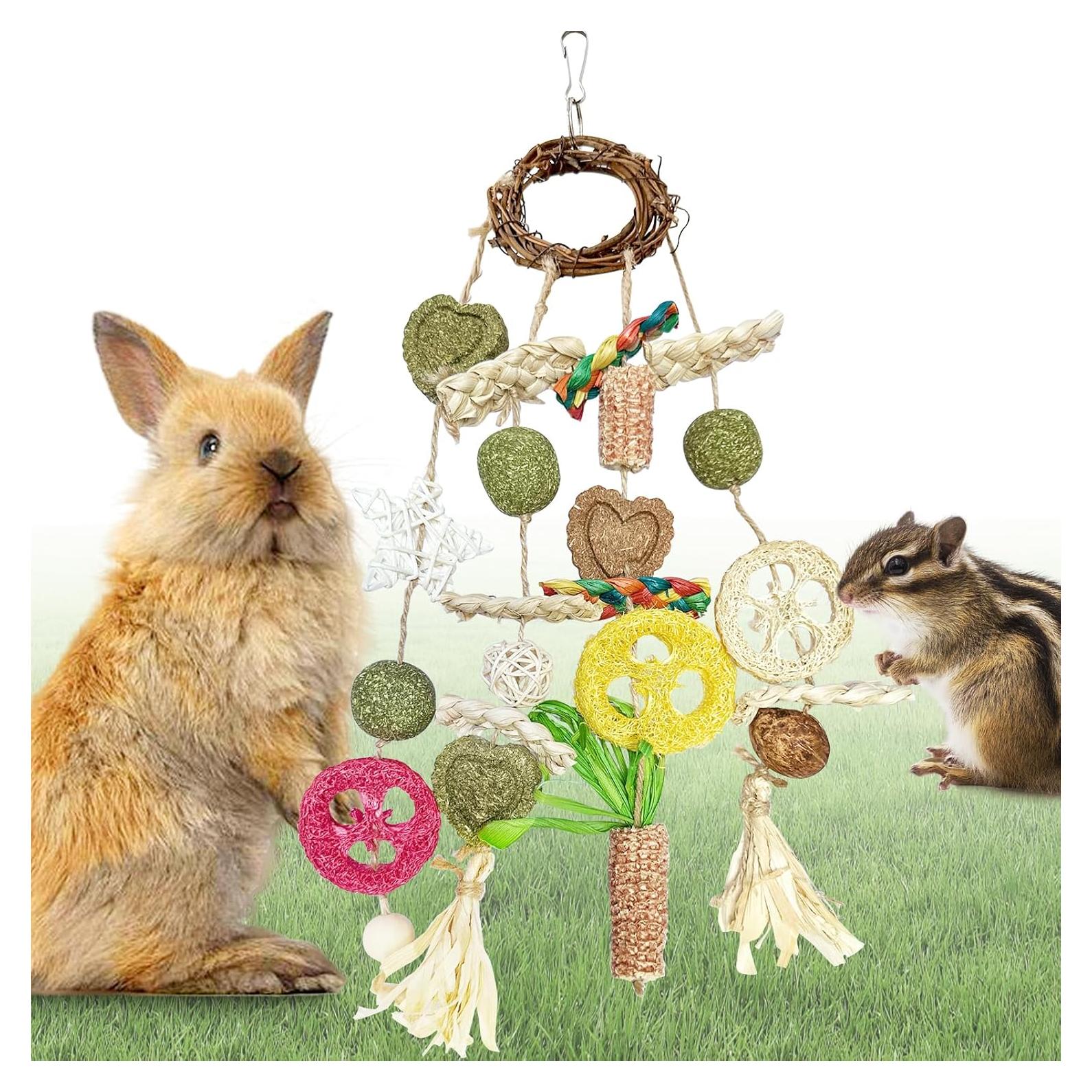 Juguetes Colgantes para Conejos Tyotrbs - Heno Timothy