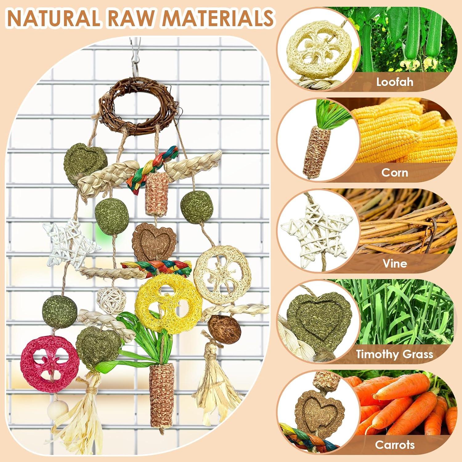 Juguetes Colgantes para Conejos Tyotrbs - Heno Timothy