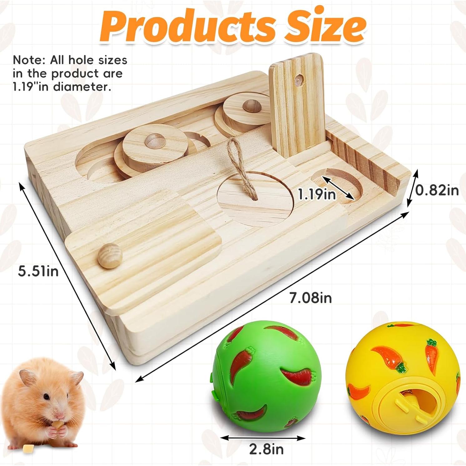 Juguete de Forrajeo PINVNBY para Conejos y Hámsters 17.95x13.99cm