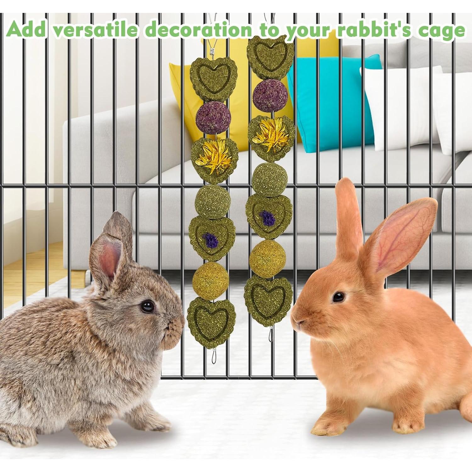 Juguetes de Masticar para Conejos Kathson - 3 Piezas Heno Timothy