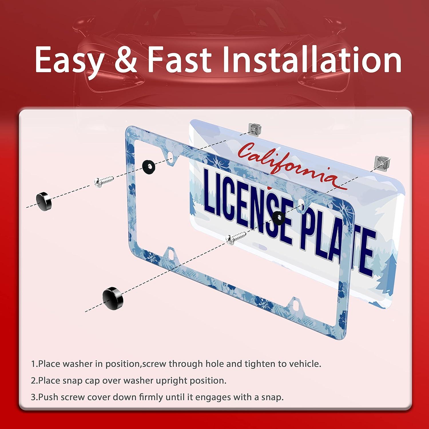 Marco de Placa de Licencia NINANMY Floral Vintage 31.2x16cm