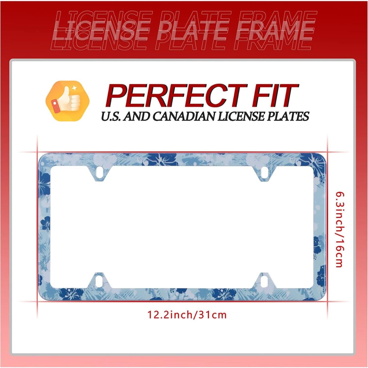 Marco de Placa de Licencia NINANMY Floral Vintage 31.2x16cm