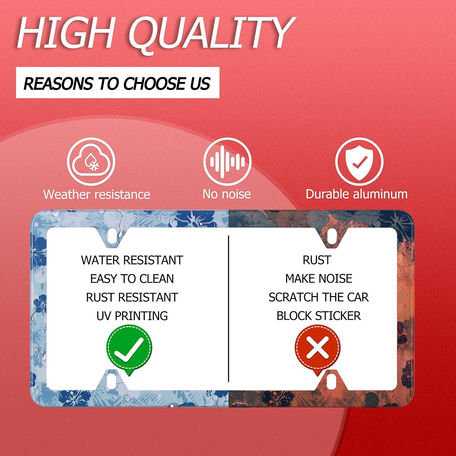 Marco de Placa de Licencia NINANMY Floral Vintage 31.2x16cm