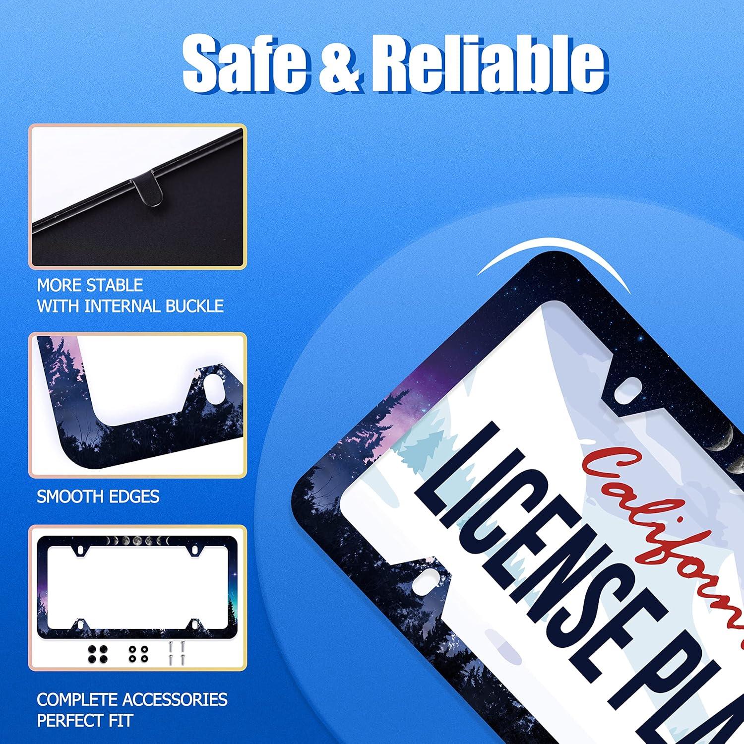 Marco de Placa de Licencia GORSNKYE Acero Inoxidable Fases de Luna