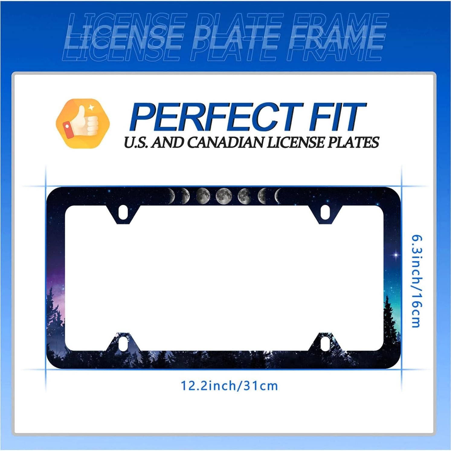 Marco de Placa de Licencia GORSNKYE Acero Inoxidable Fases de Luna