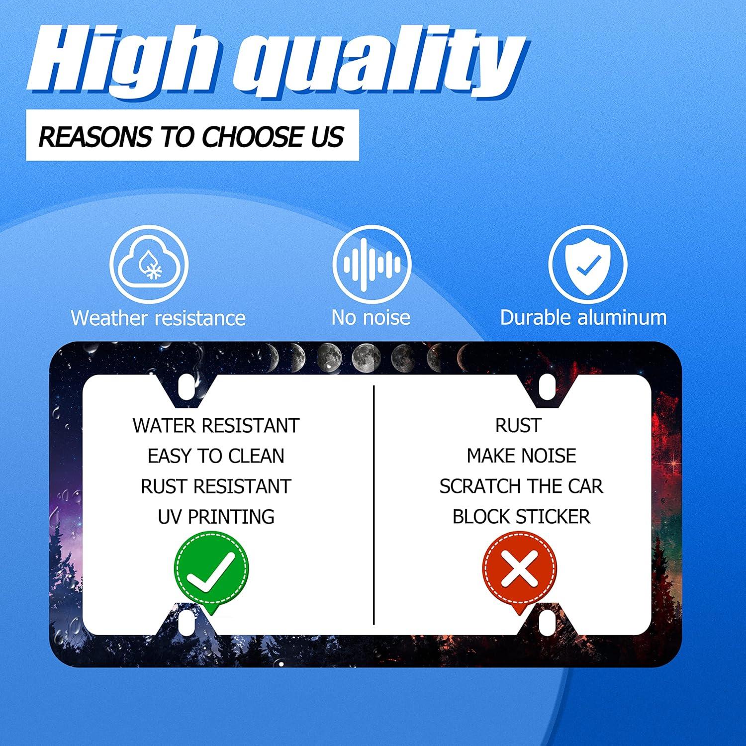 Marco de Placa de Licencia GORSNKYE Acero Inoxidable Fases de Luna