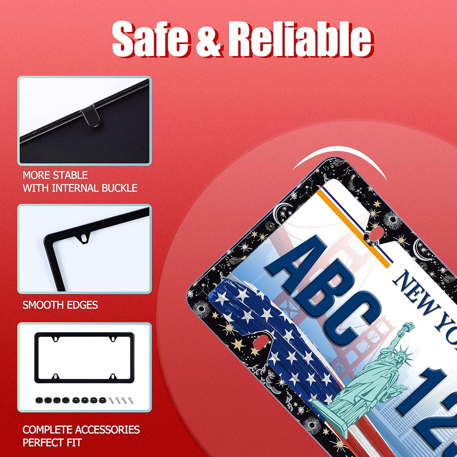 2 Piezas Marco de Placa de Licencia UNINDREM Acero Inoxidable Galaxia