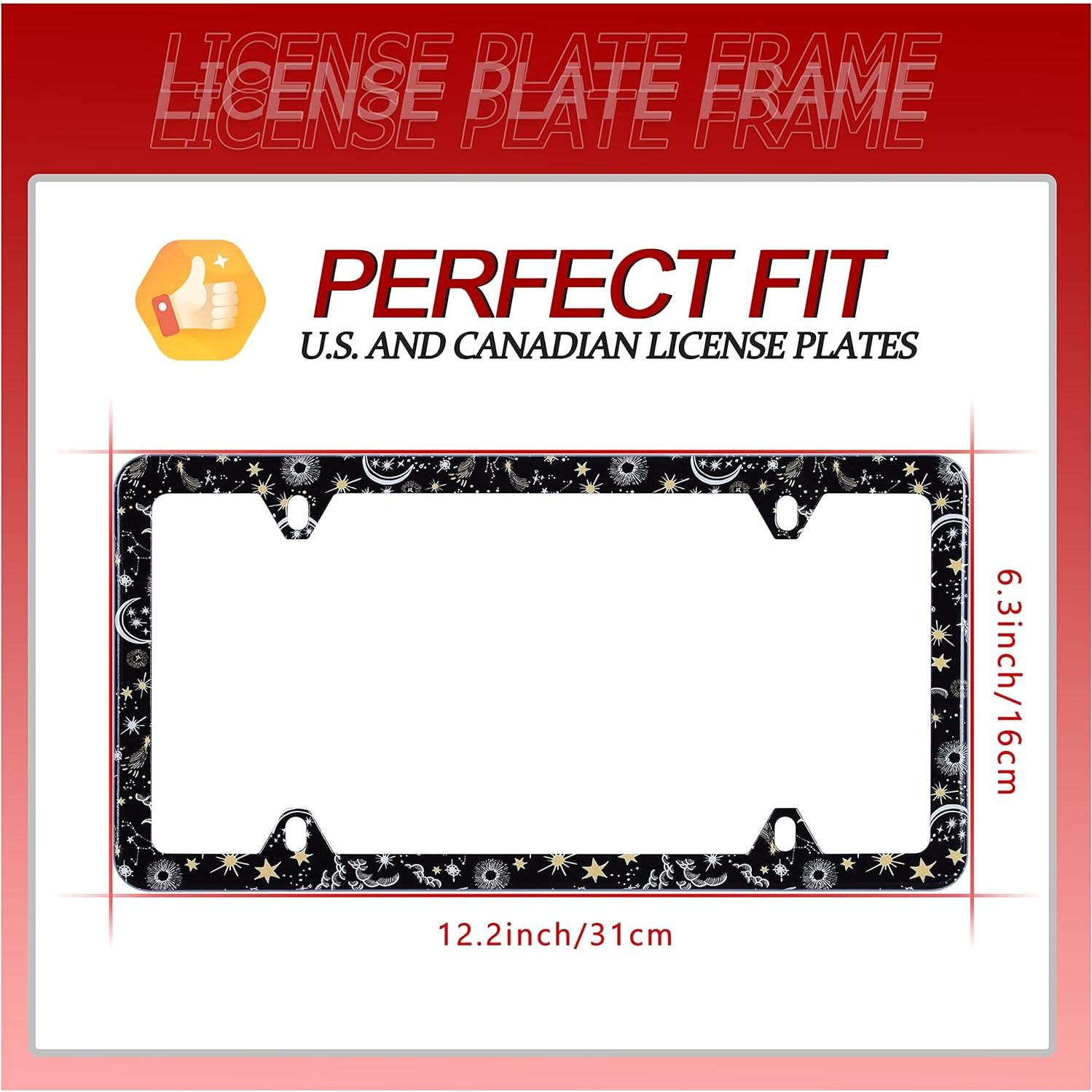 2 Piezas Marco de Placa de Licencia UNINDREM Acero Inoxidable Galaxia