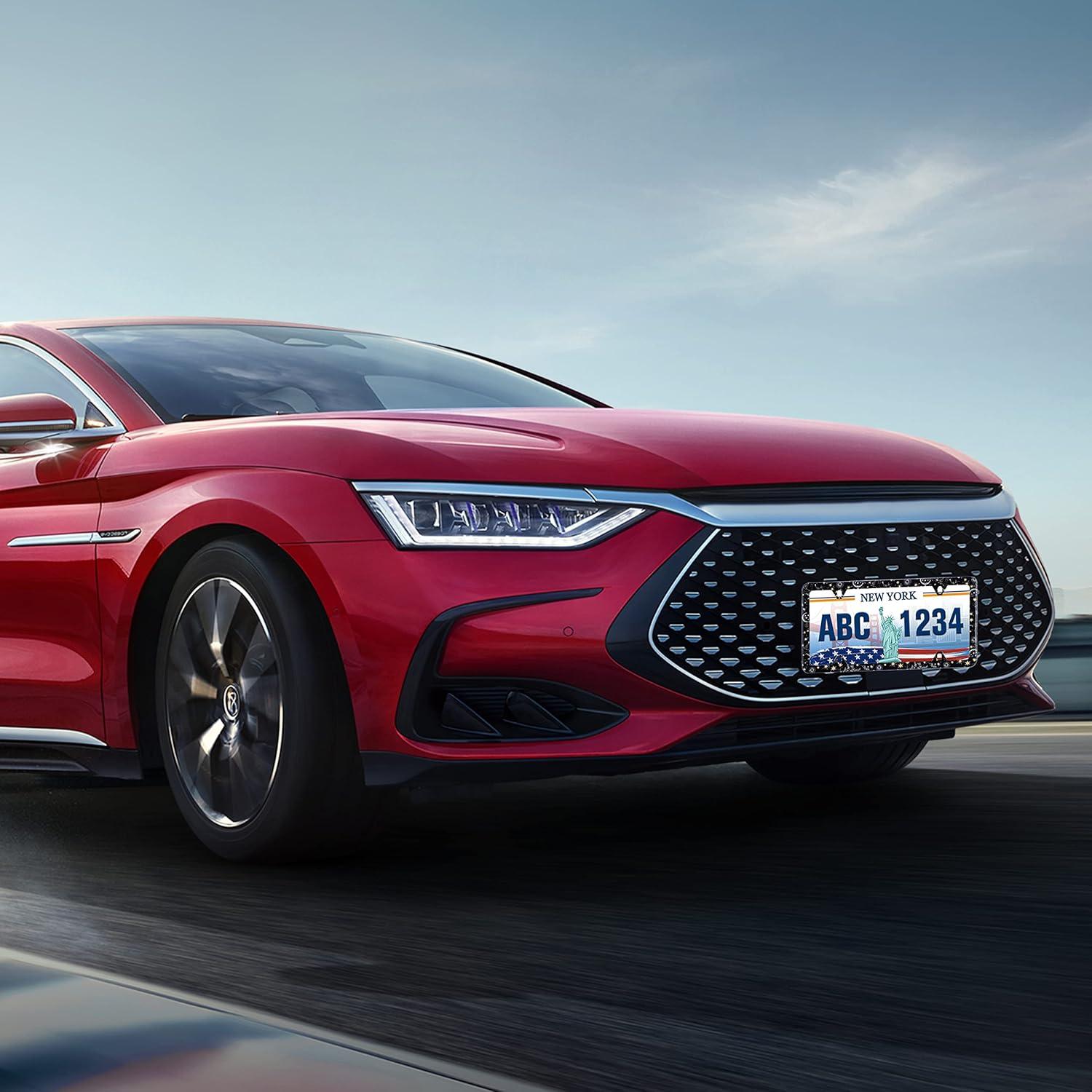 2 Piezas Marco de Placa de Licencia UNINDREM Acero Inoxidable Galaxia