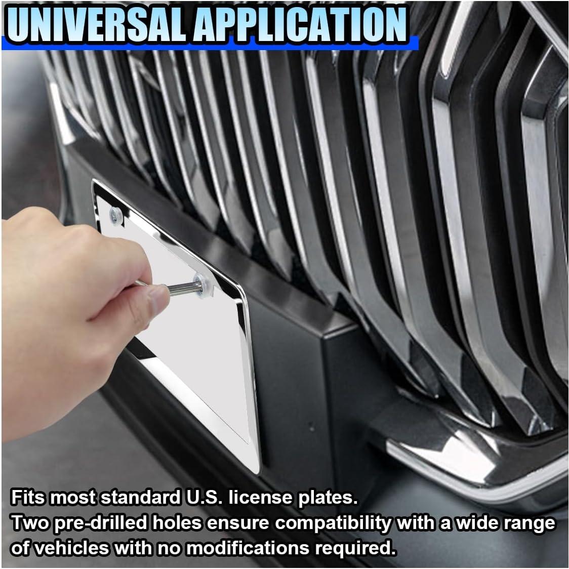 2 Marcos de Placa de Licencia de Acero Inoxidable LAINLOY Plata