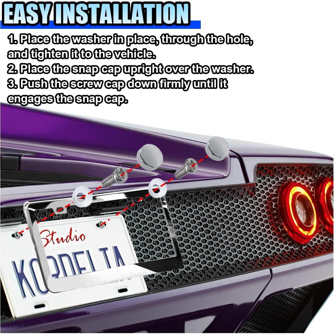 2 Marcos de Placa de Licencia de Acero Inoxidable LAINLOY Plata