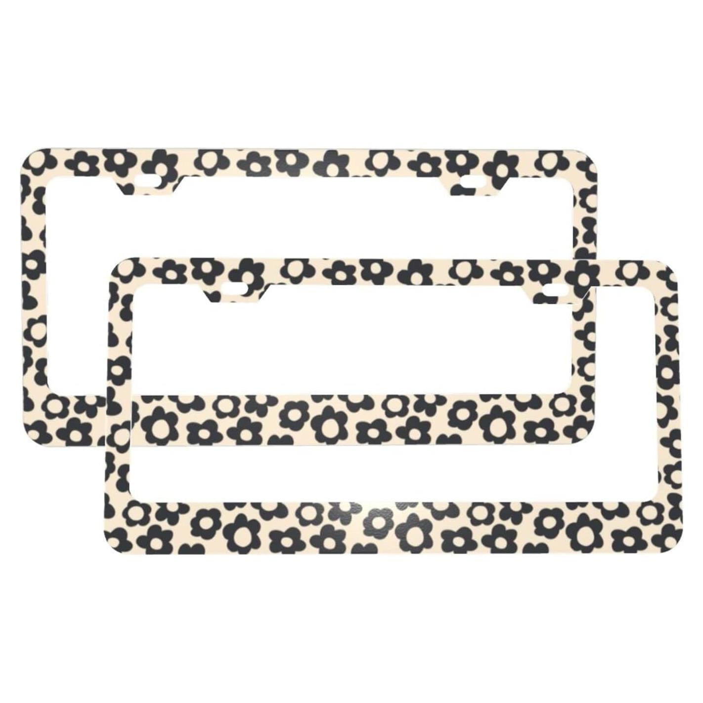 Marcos de Placa de Licencia YANGDADA Vintage Flores 2 Piezas