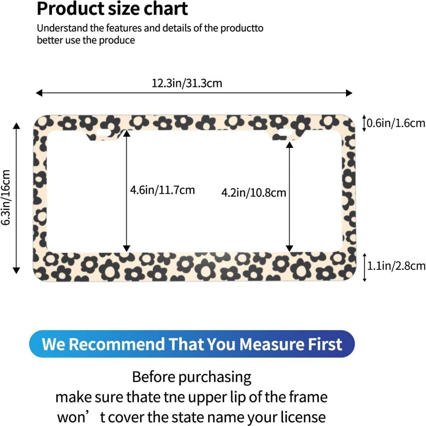 Marcos de Placa de Licencia YANGDADA Vintage Flores 2 Piezas