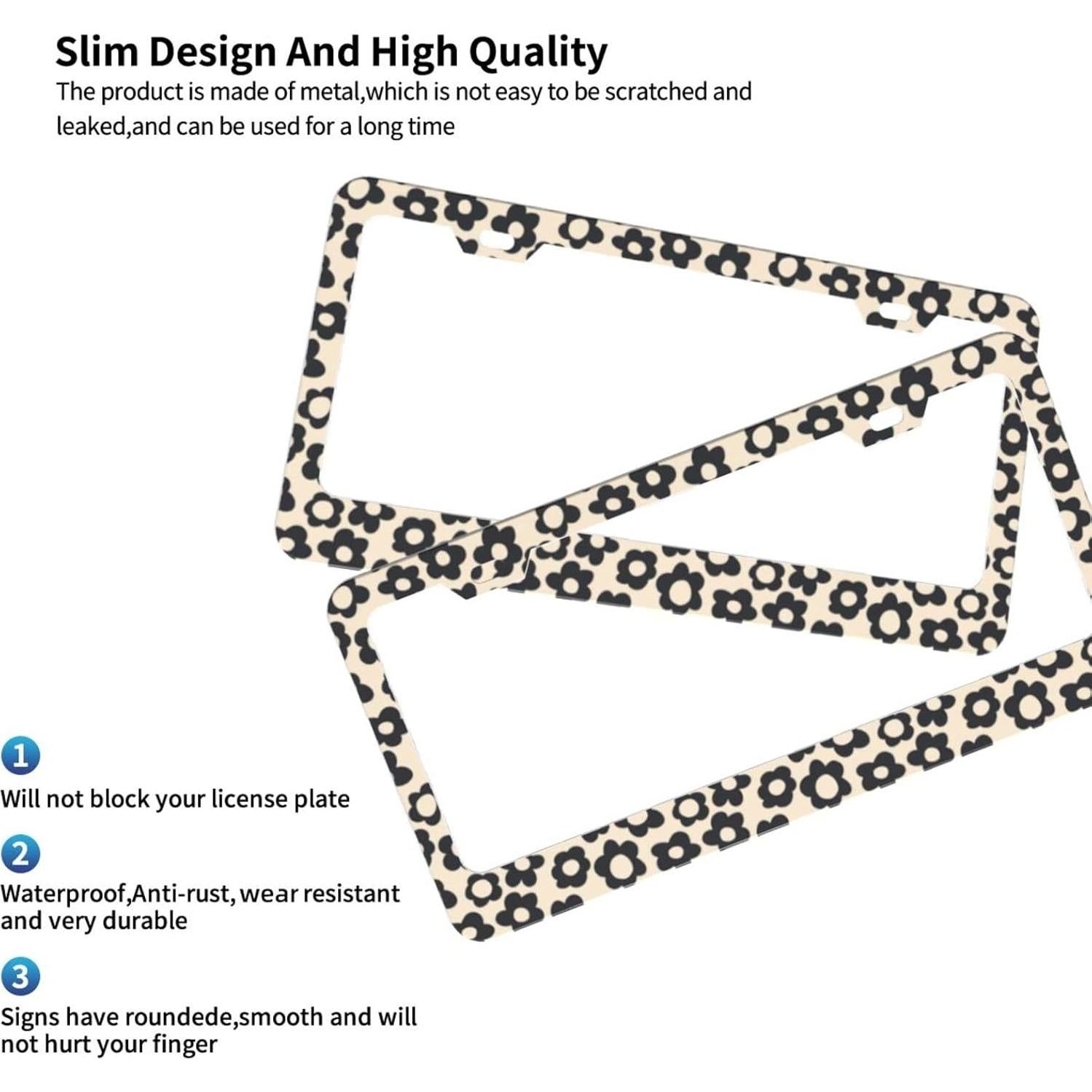 Marcos de Placa de Licencia YANGDADA Vintage Flores 2 Piezas