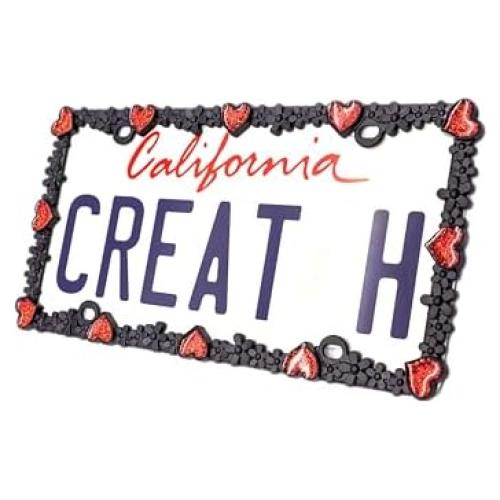 Marco de Placa de Licencia Creathome Corazón 3D Metal 30.5x15.2cm