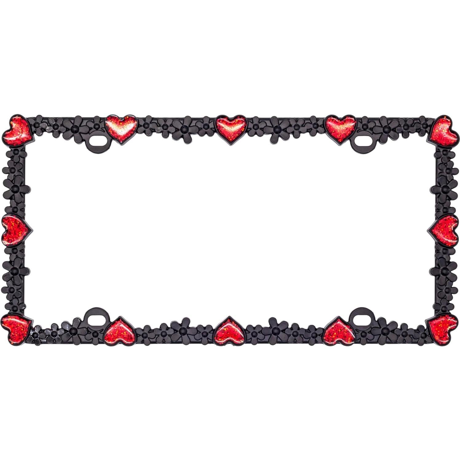 Marco de Placa de Licencia Creathome Corazón 3D Metal 30.5x15.2cm