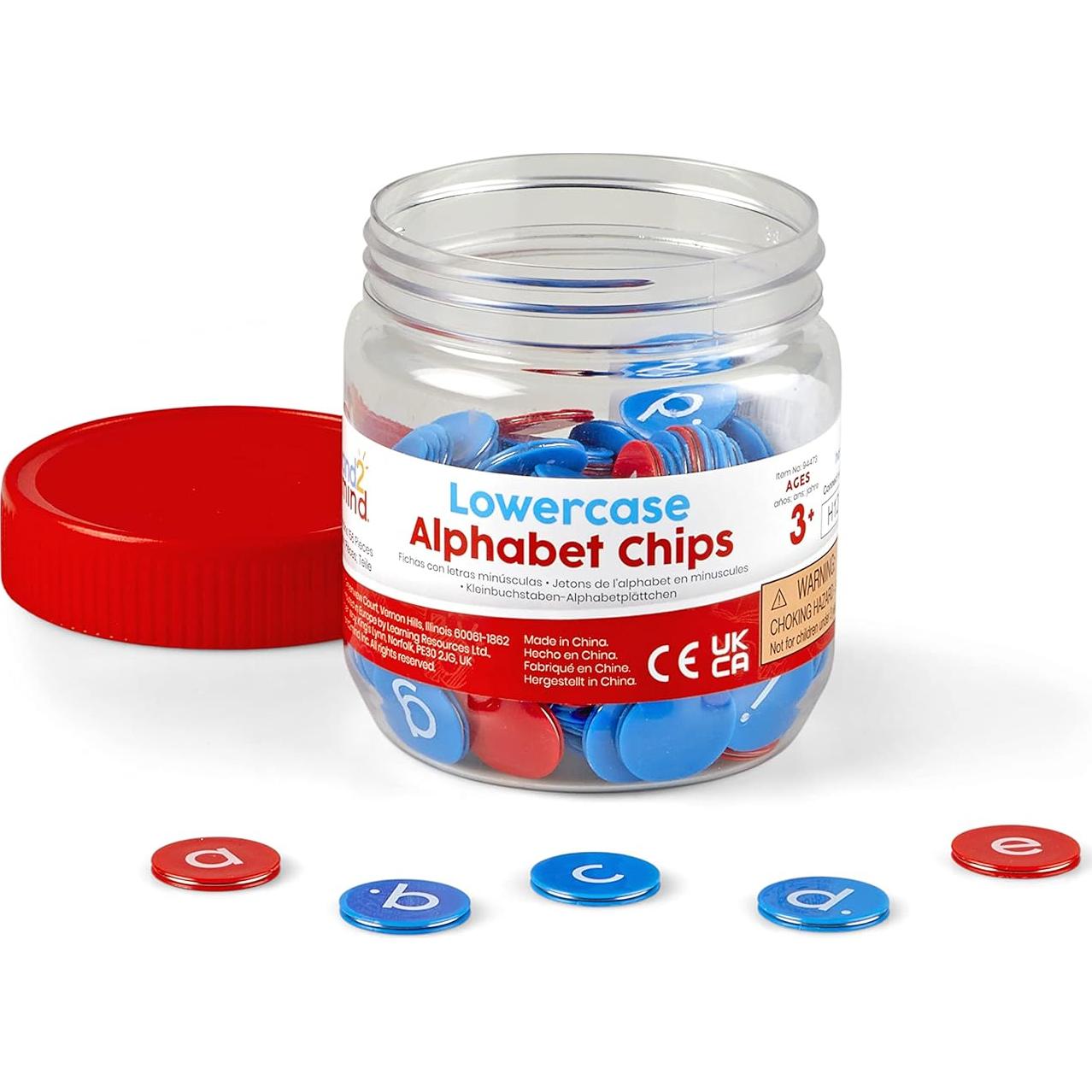 hand2mind Elkonin Boxes Magnetic Dry Erase Boards Set (Set of 8) & Magnetic Wands for Kids, Magnet Wands (Set of 6) & Lowercase Alphabet Chips, Toddler Learning Letters for Spelling