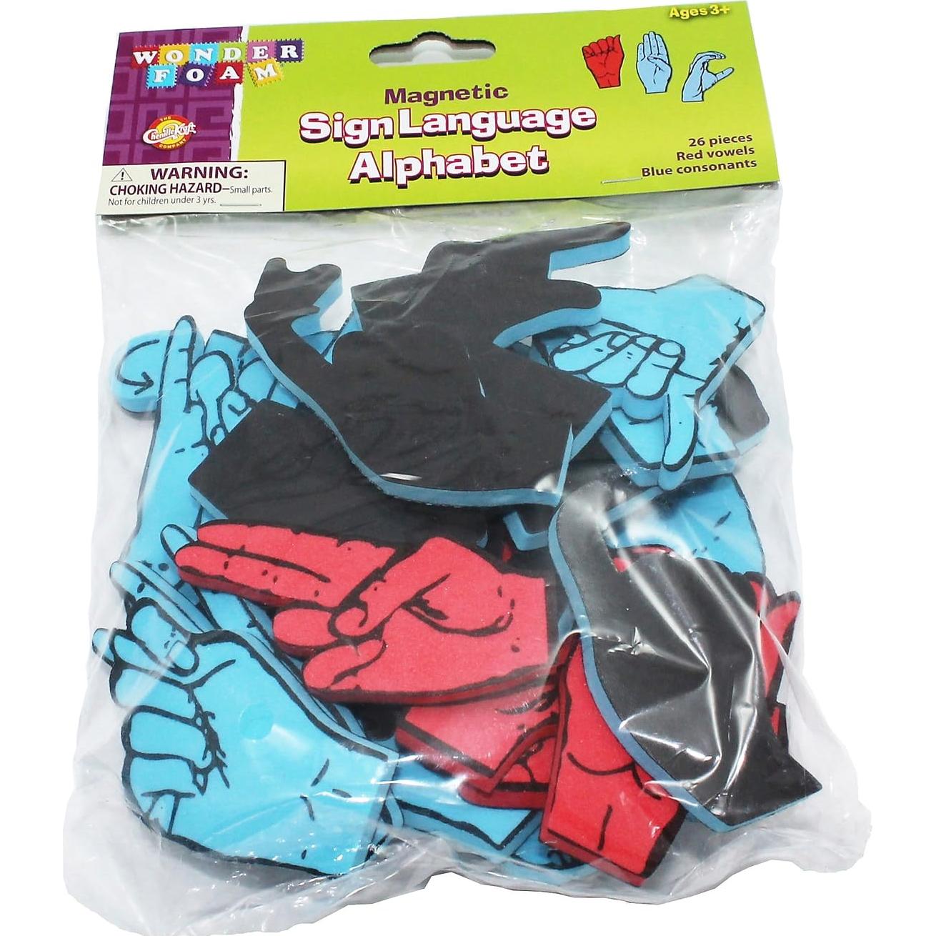 Letras Magnéticas de Lenguaje de Señas WonderFoam 26 Piezas