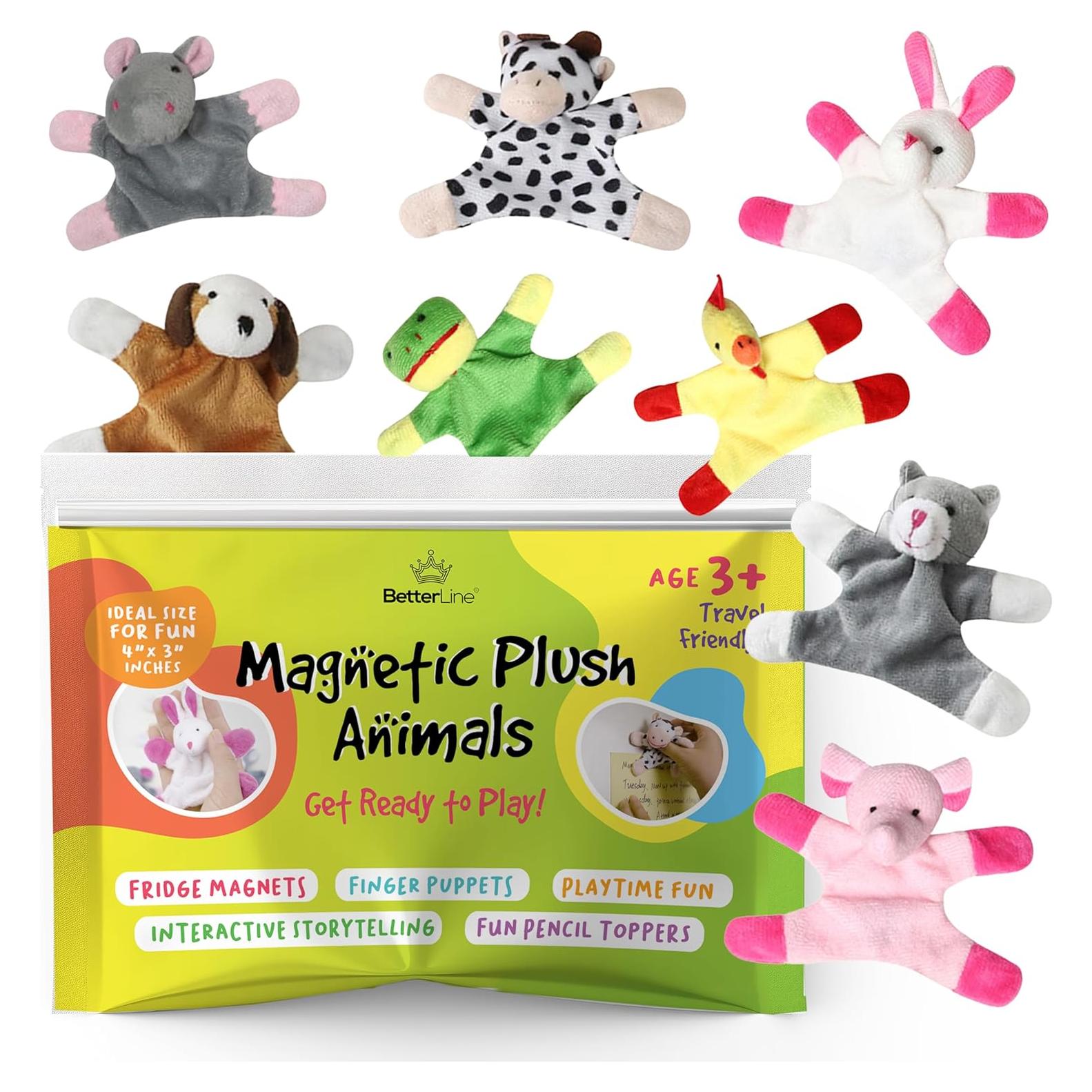 Imanes de Nevera Educativos BetterLine - Animales de Peluche 8 Piezas