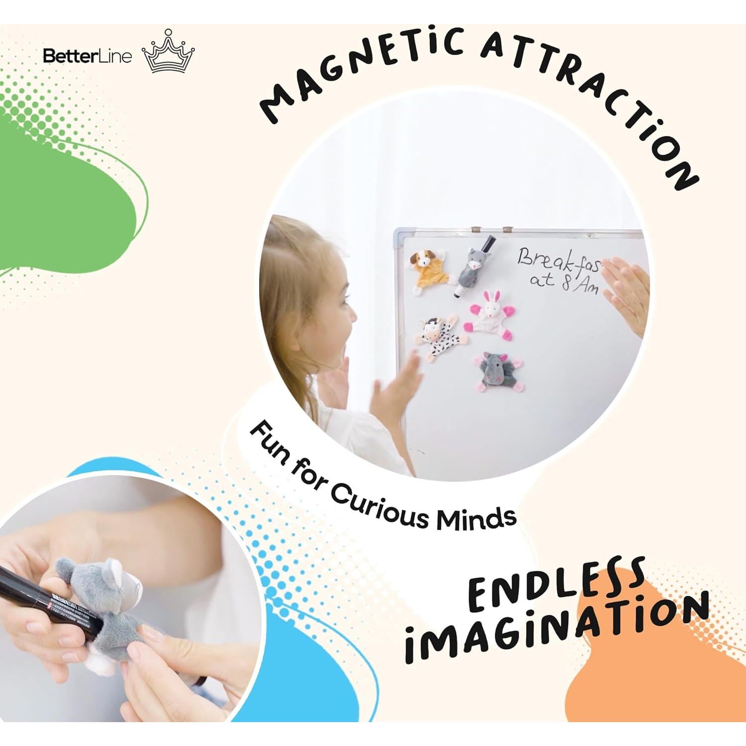 Imanes de Nevera Educativos BetterLine - Animales de Peluche 8 Piezas