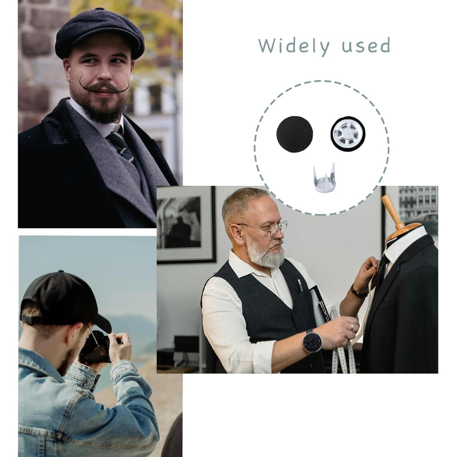 30 Botones a Presión para Gorras Wzttdm - Reemplazo Negro