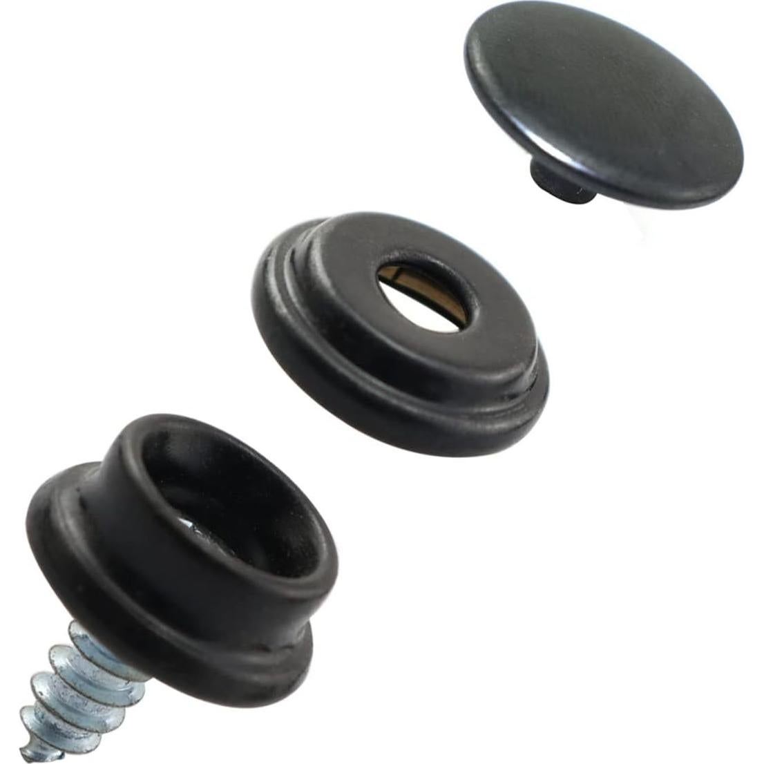 Kit de Botones de Acero Inoxidable PZRT - 10 Piezas Negro