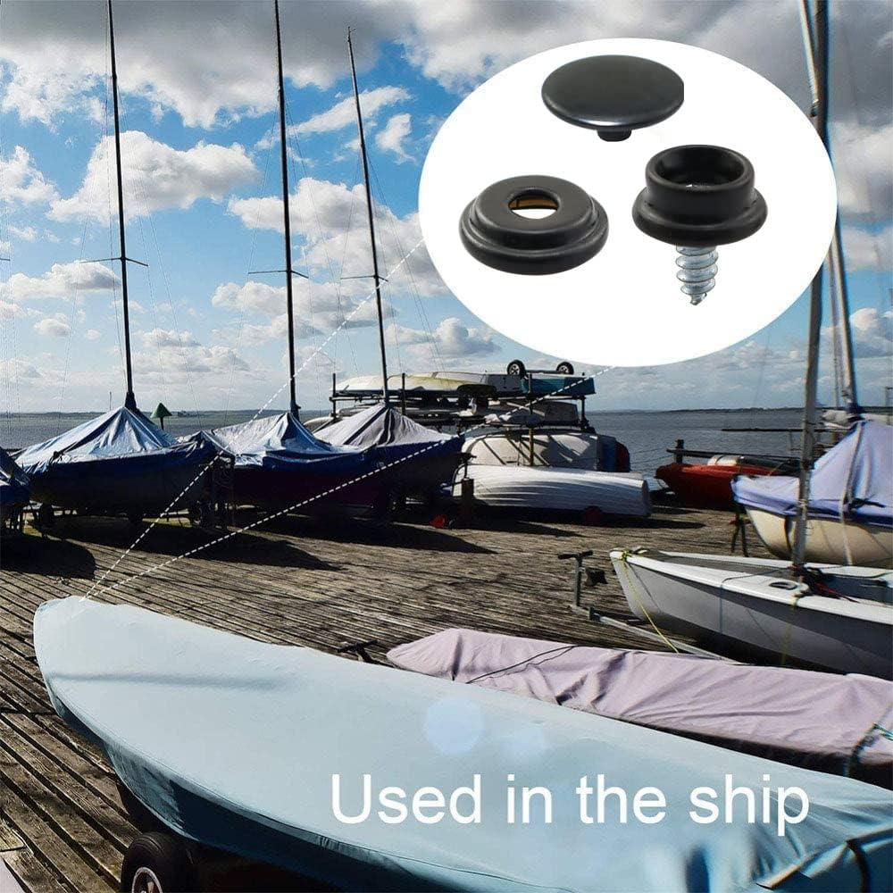 Kit de Botones de Acero Inoxidable PZRT - 10 Piezas Negro