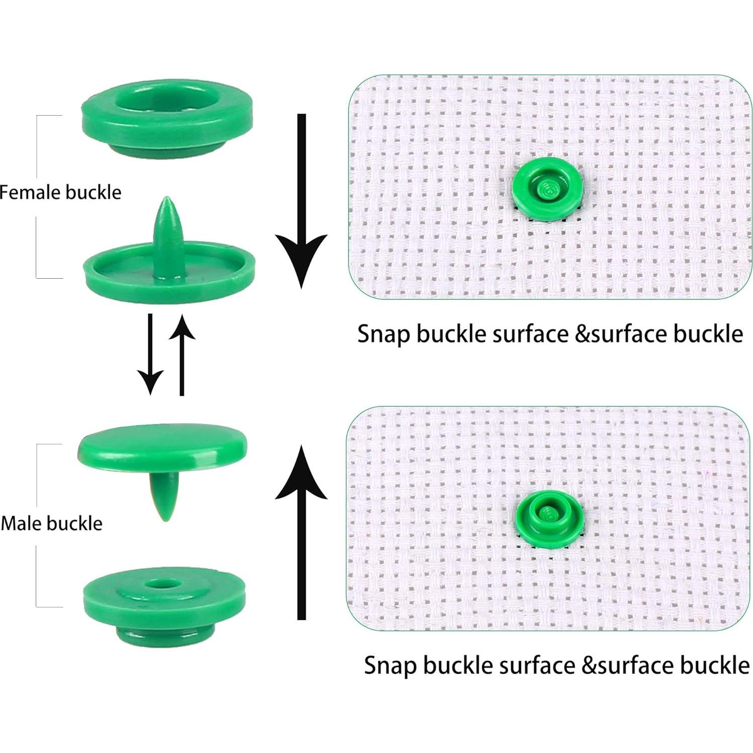 Kit de Botones a Presión Efivs Arts 500 Juegos 12mm 25 Colores