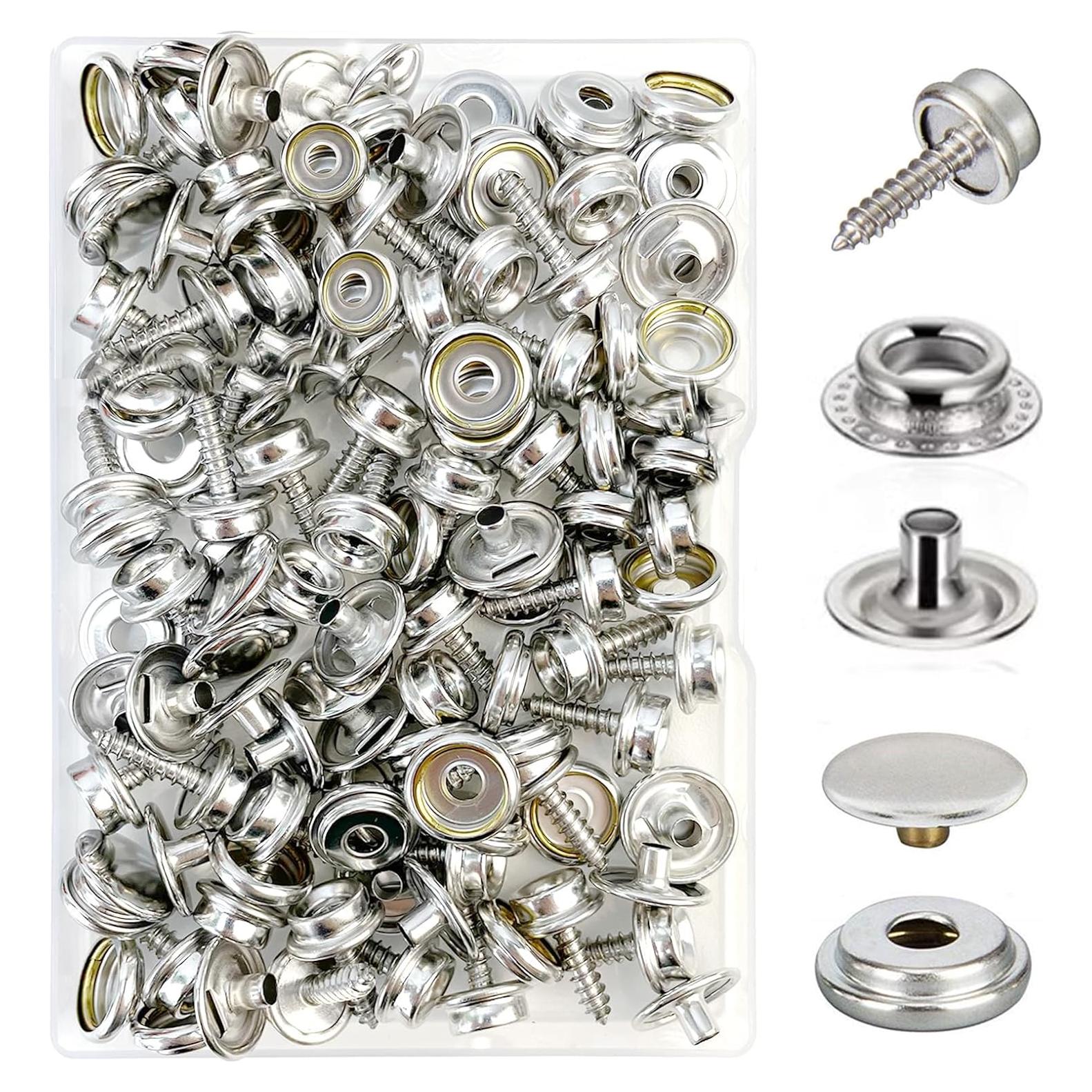 Kit de 220 Botones a Presión FUZHIJIA 15mm Acero Inoxidable