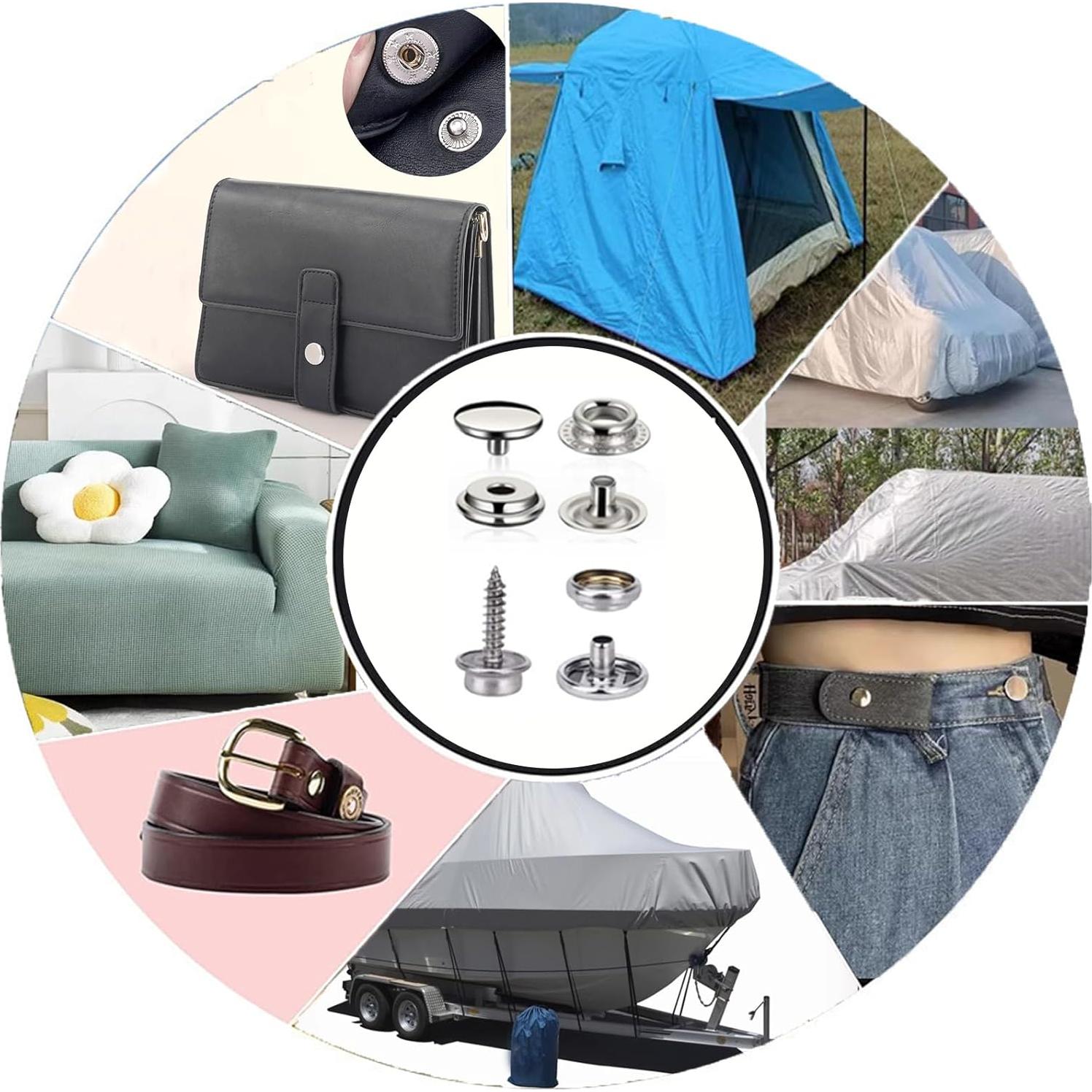 Kit de 220 Botones a Presión FUZHIJIA 15mm Acero Inoxidable