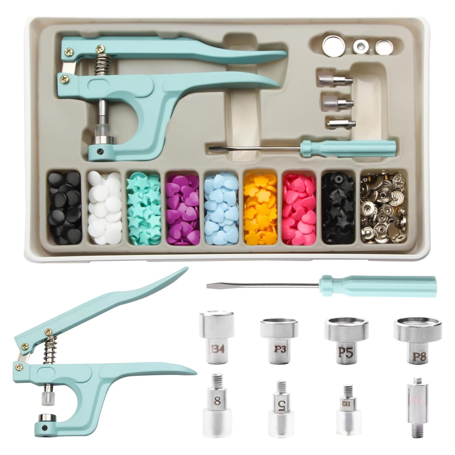 Kit de Botones a Presión YUSBUTON 140PCS Metal y Plástico