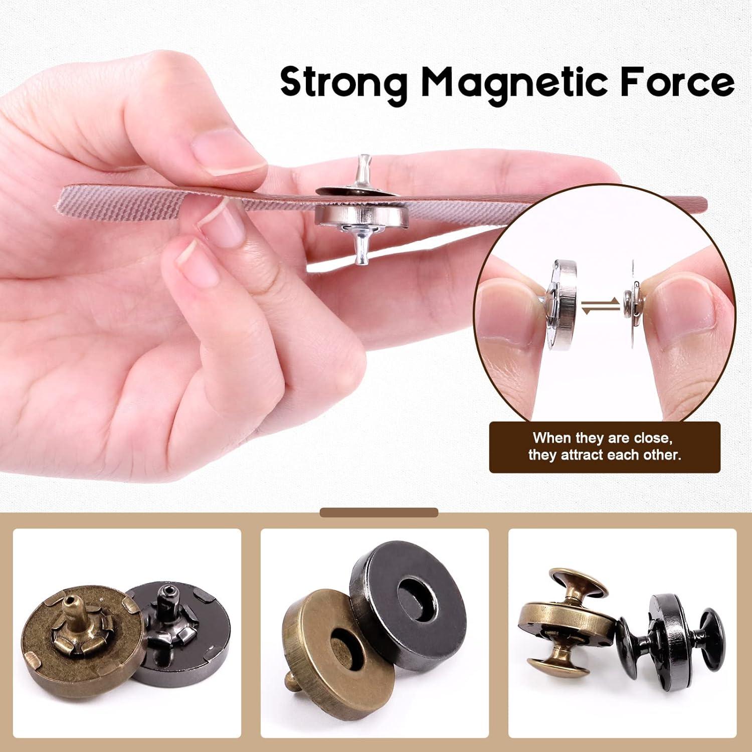 Conjunto de 30 Botones Magnéticos Negros 14mm Wokape