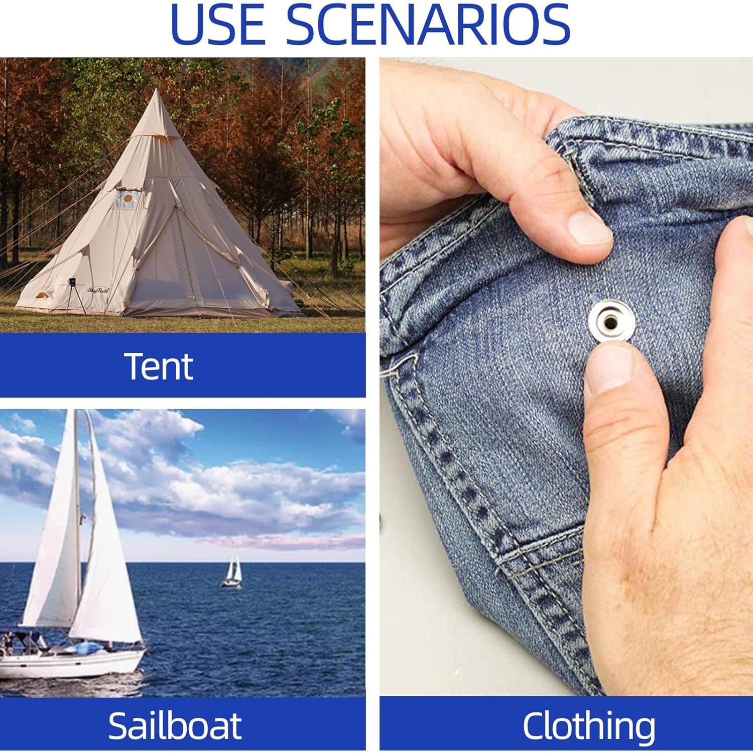 BIOUU Kit de Botones de Lona 363 Piezas Acero Inoxidable