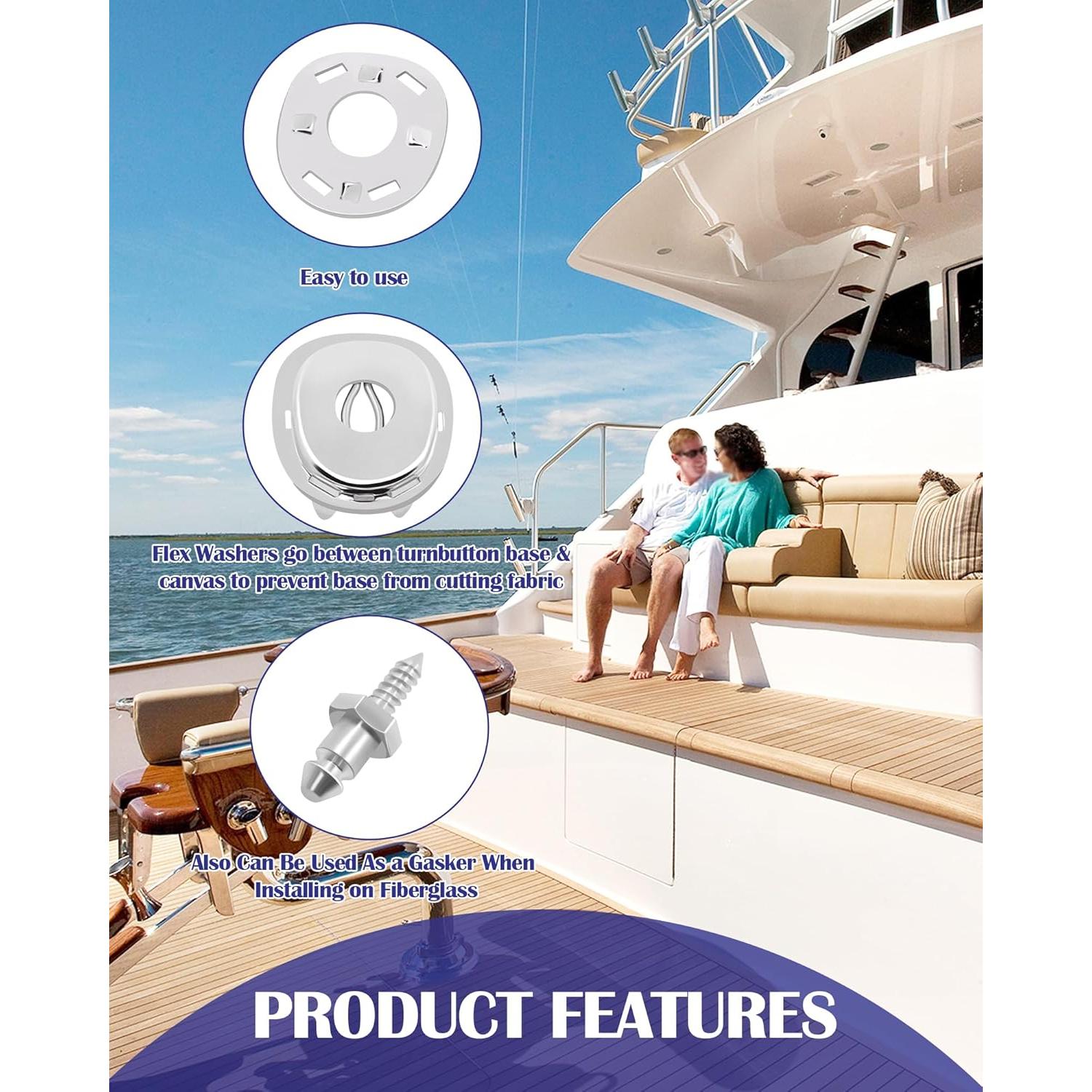 Kit Sujetadores de Lona Nerites 10 Piezas Acero Inoxidable 1.27cm