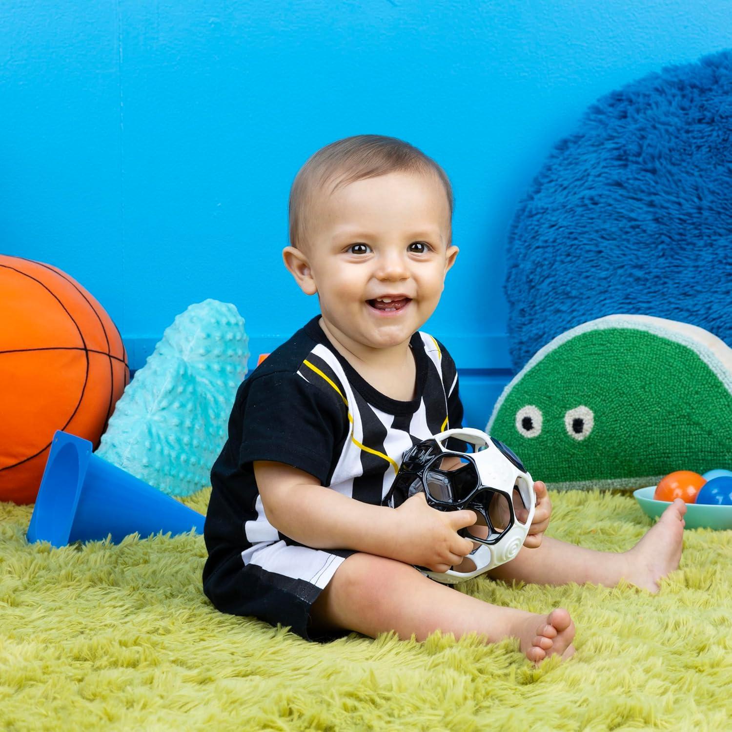 Pelota Rattling Grippin' Goals Bright Starts - Negro y Blanco