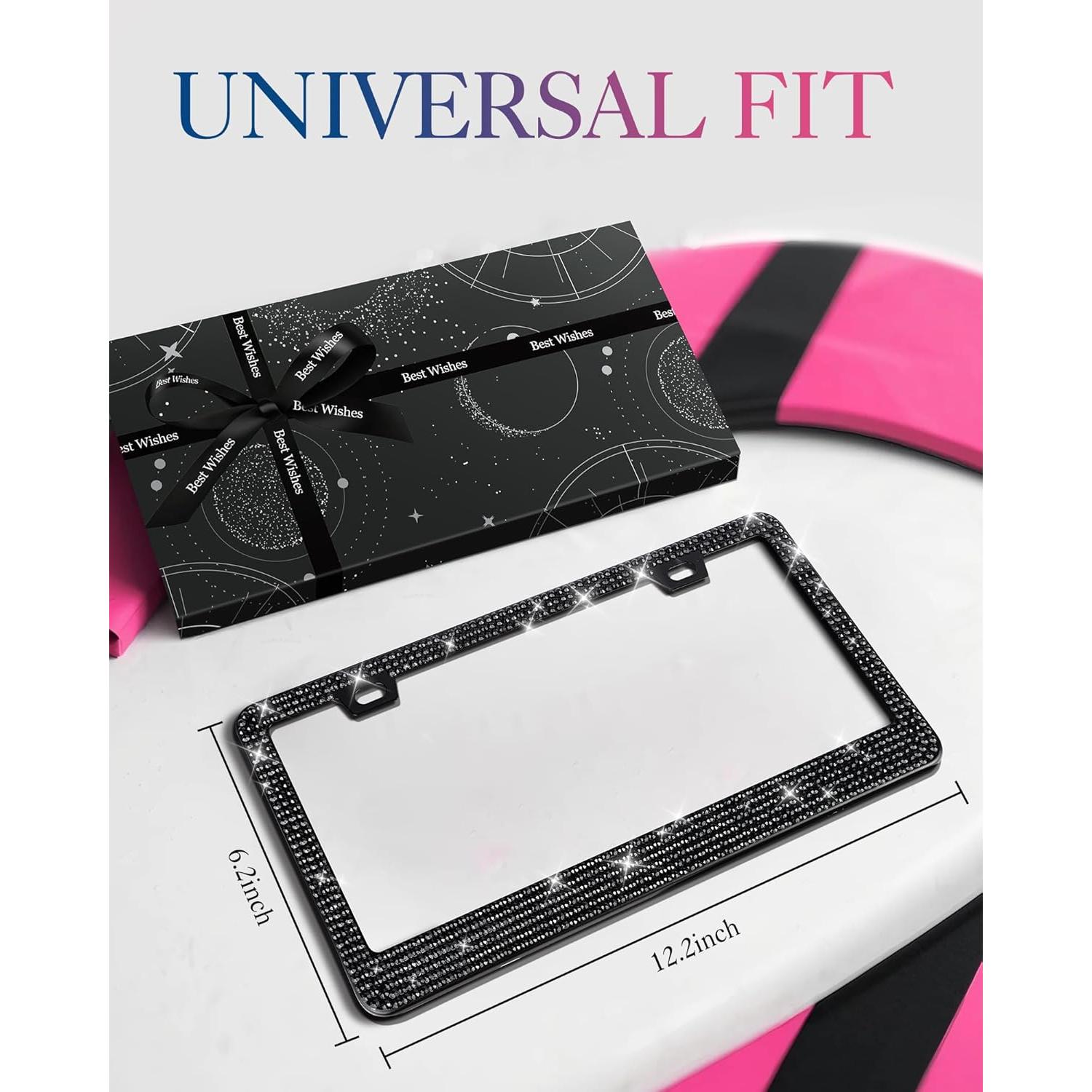 Marco de Placa de Licencia AUJEN Brillante con Rhinestones 31x15cm