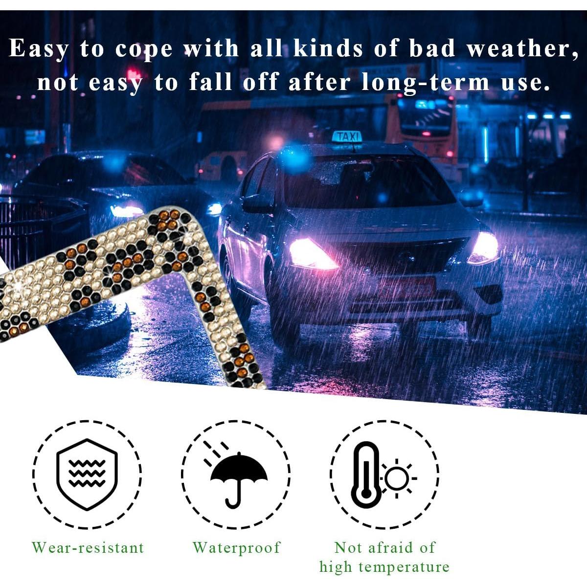 Marco de Placa de Licencia Ziciner Bling Leopardo 2PCS