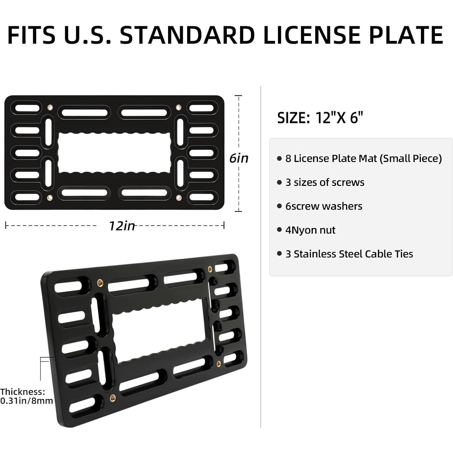 Soporte de Placa de Licencia Frontal XCLPF Negro Universal