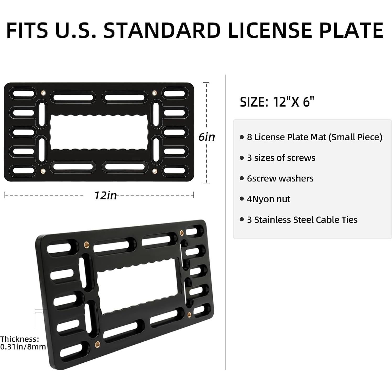 Soporte de Placa de Licencia Frontal XCLPF Negro Universal