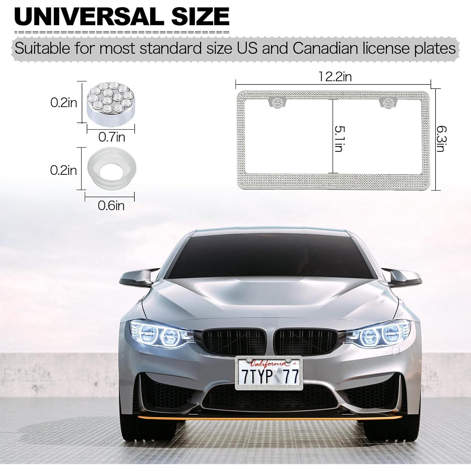 Marco de Placa de Licencia Brillante RunOne 2 Pack Acero Inoxidable