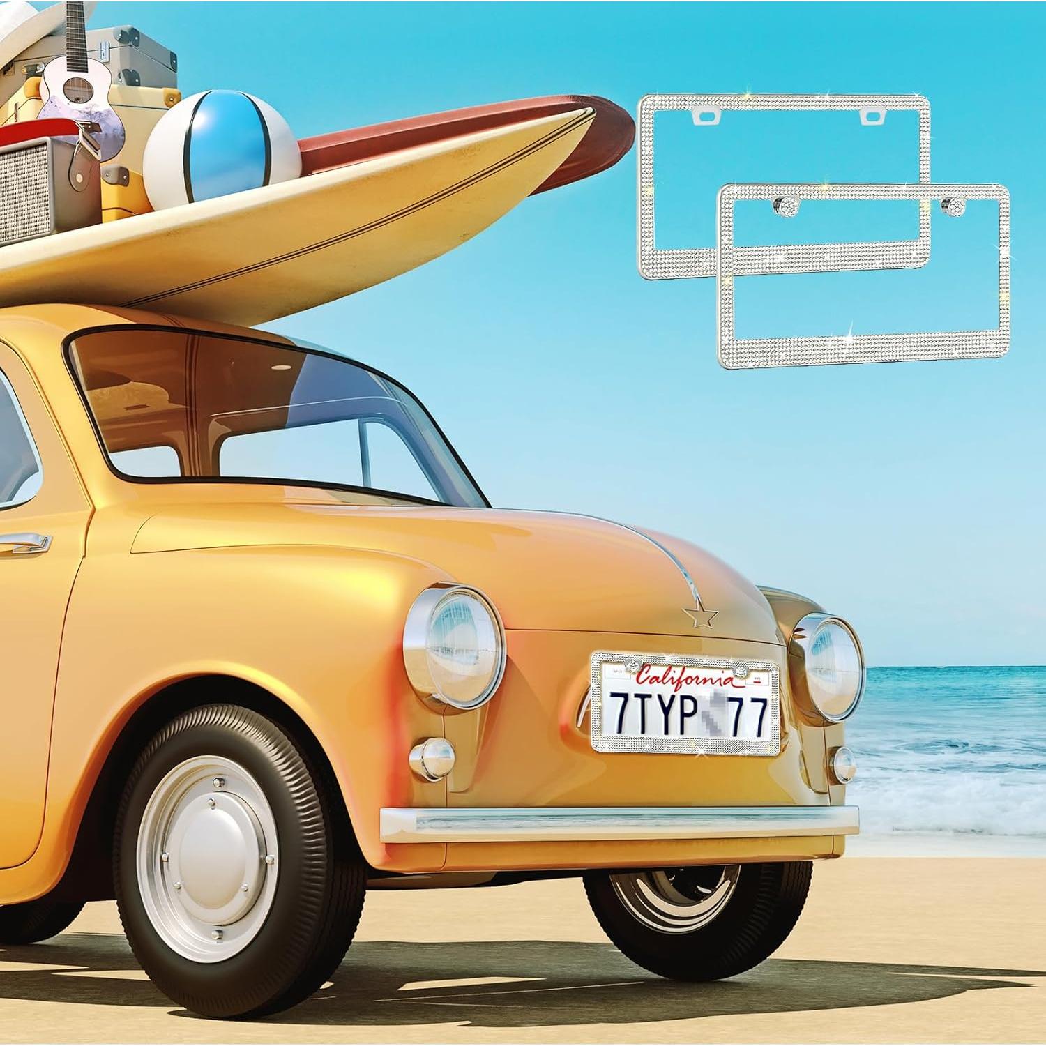 Marco de Placa de Licencia Brillante RunOne 2 Pack Acero Inoxidable