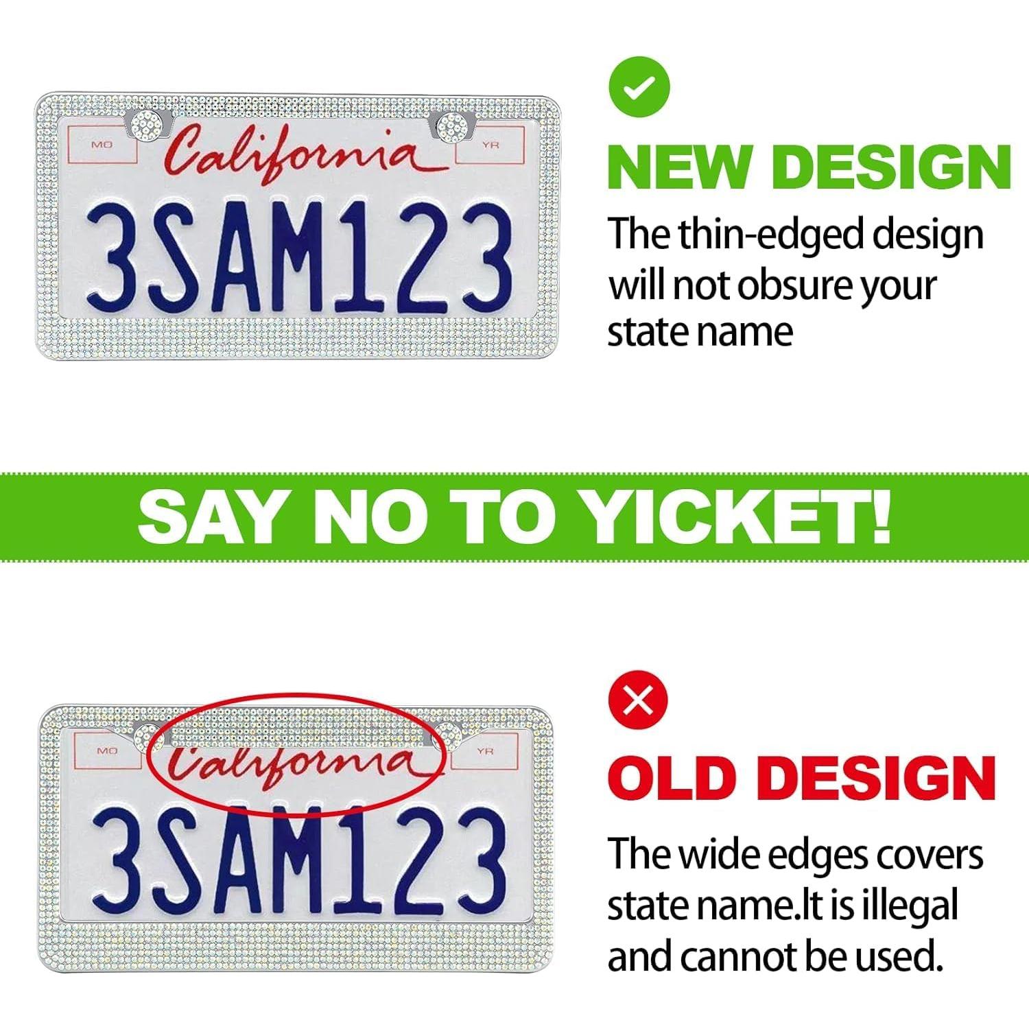 Marco de Placa de Licencia Brillante RunOne 2 Pack Acero Inoxidable