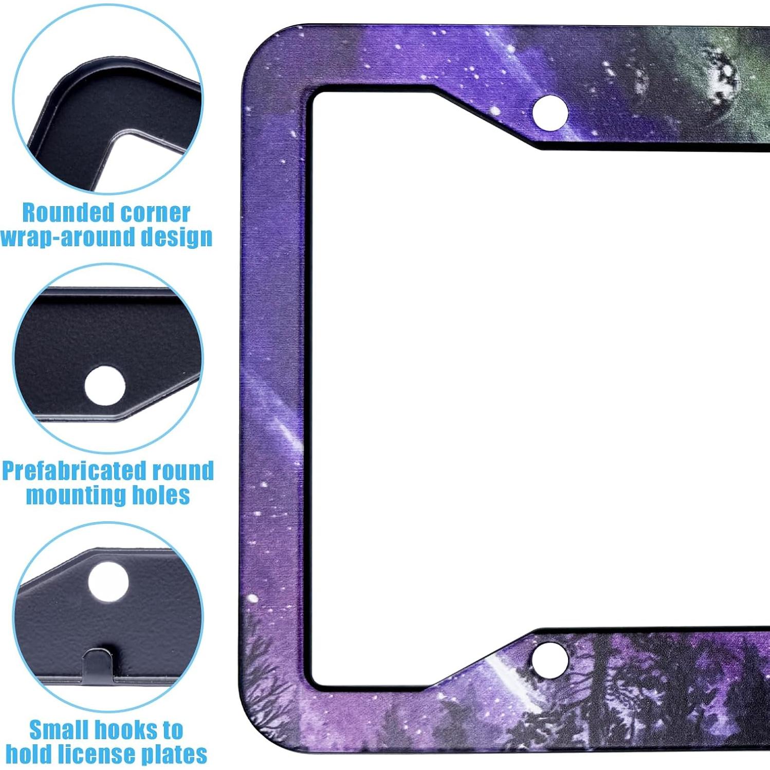 Marco de Placa de Licencia Gayruaicjz Fase Lunar 31.2x16 cm