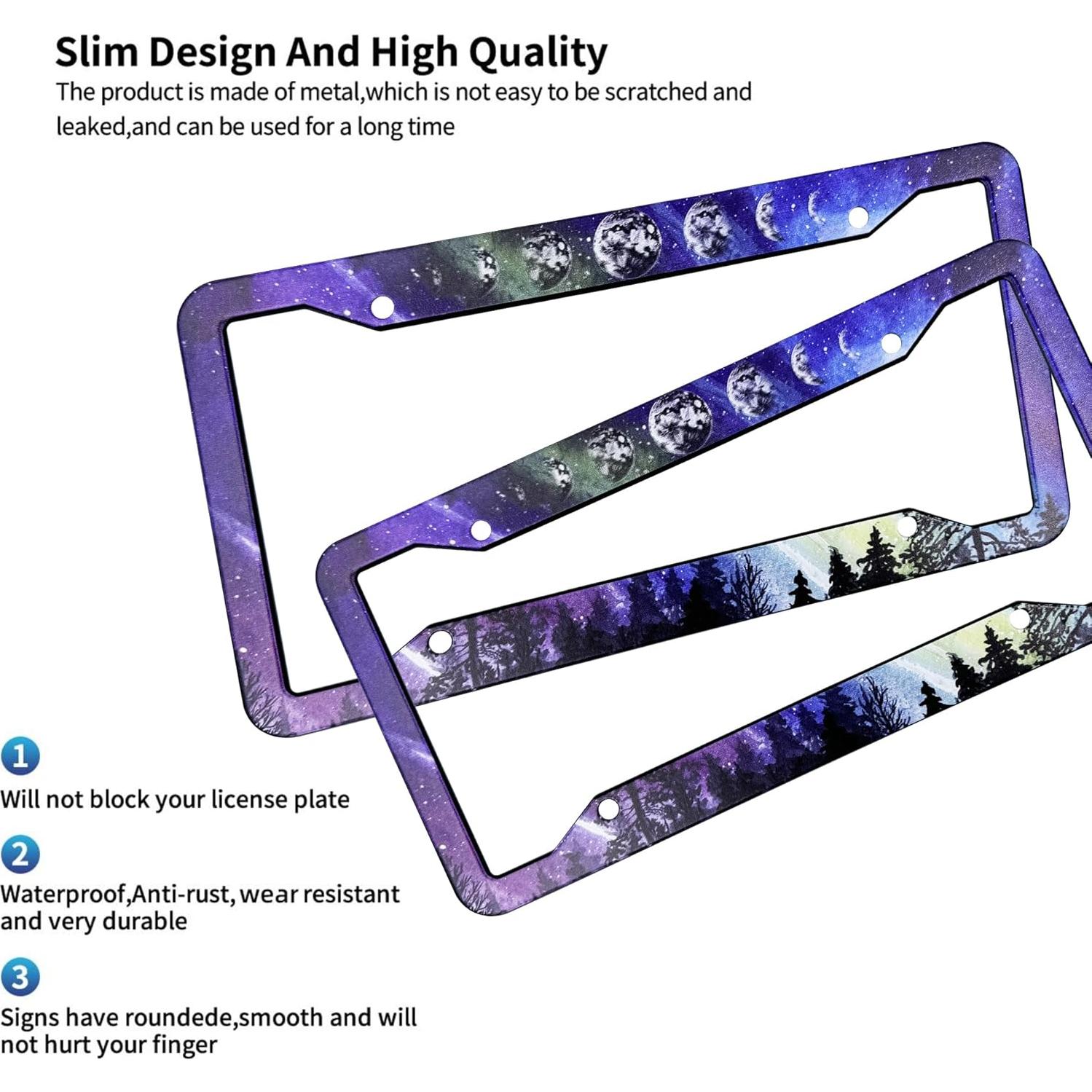 Marco de Placa de Licencia Gayruaicjz Fase Lunar 31.2x16 cm