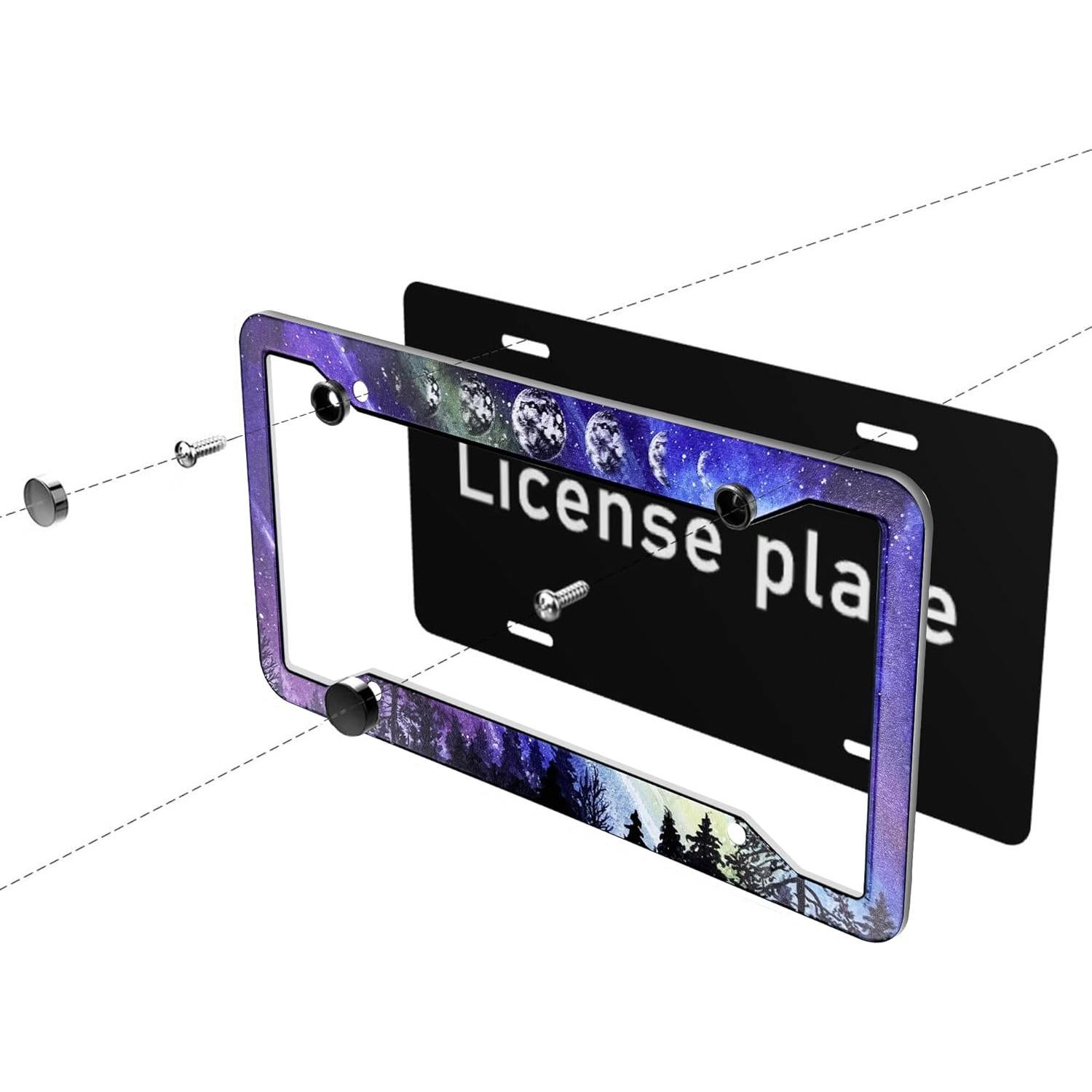 Marco de Placa de Licencia Gayruaicjz Fase Lunar 31.2x16 cm