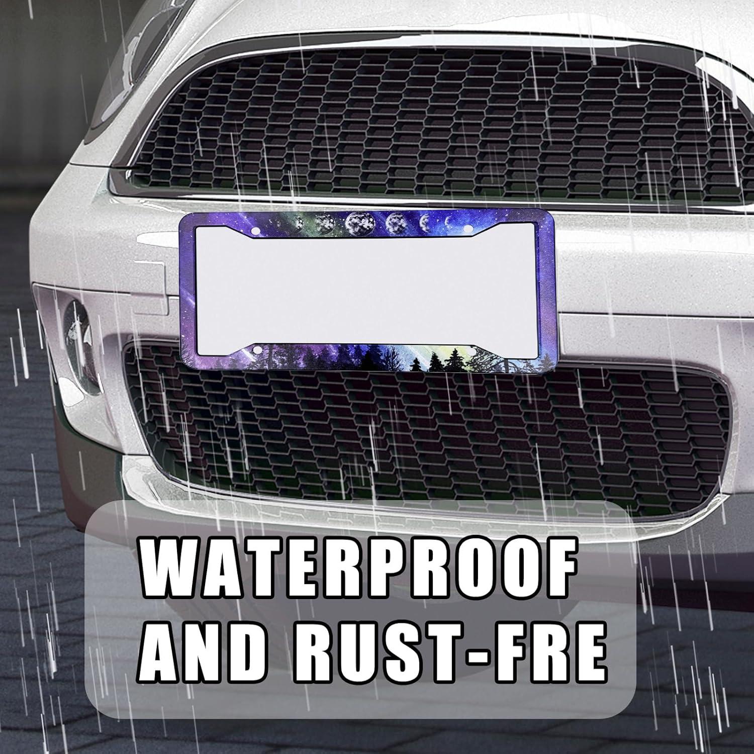 Marco de Placa de Licencia Gayruaicjz Fase Lunar 31.2x16 cm