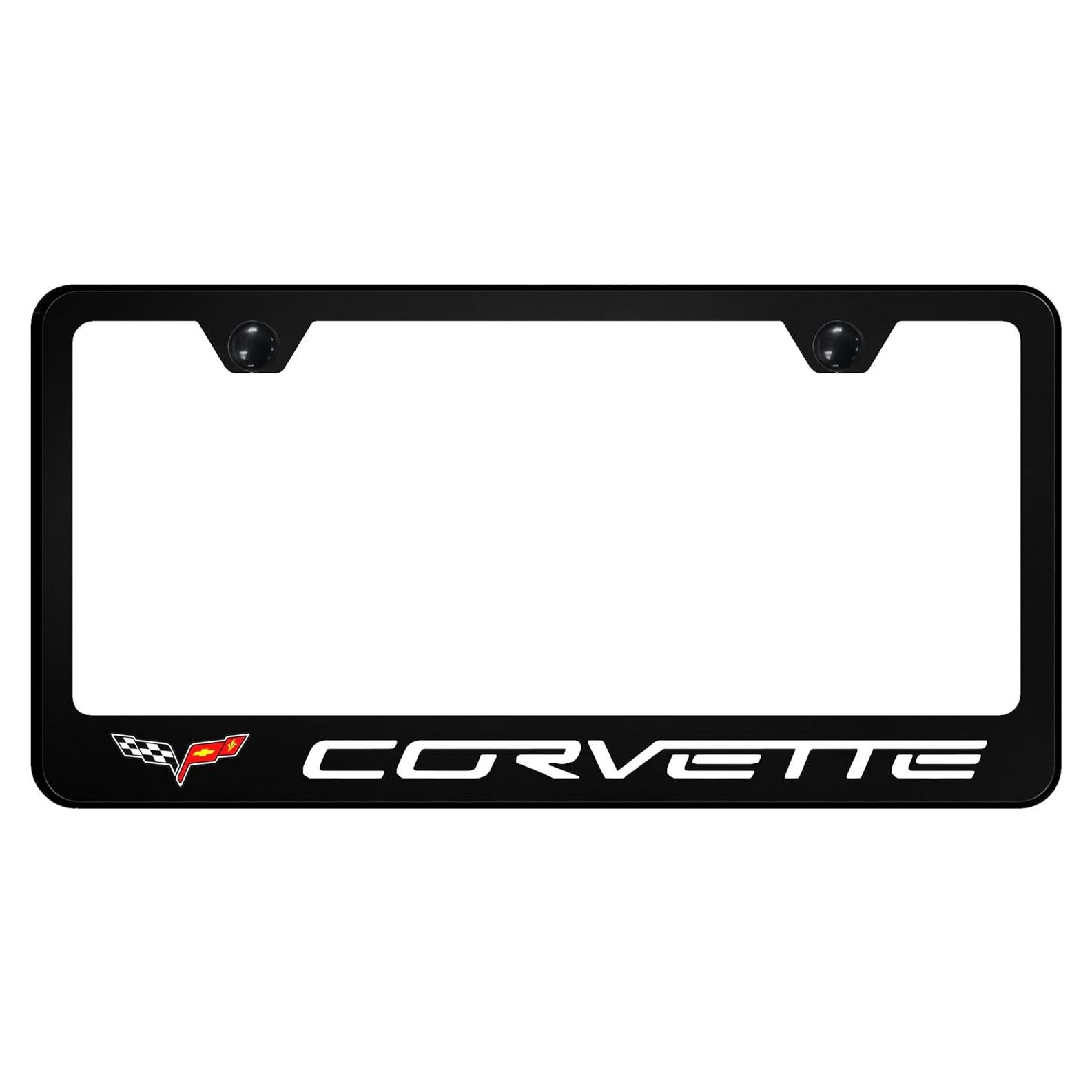 Marco de Placa de Licencia Policarbonato Negro Au-TOMOTIVE GOLD Chevy Corvette C6