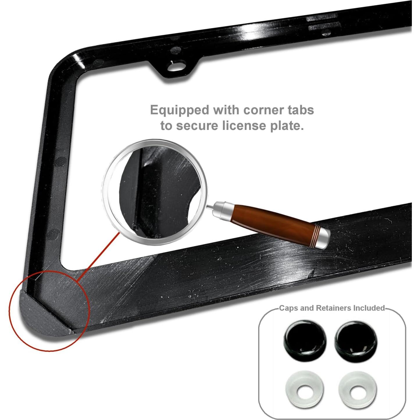 Marco de Placa de Licencia Policarbonato Negro Au-TOMOTIVE GOLD Chevy Corvette C6